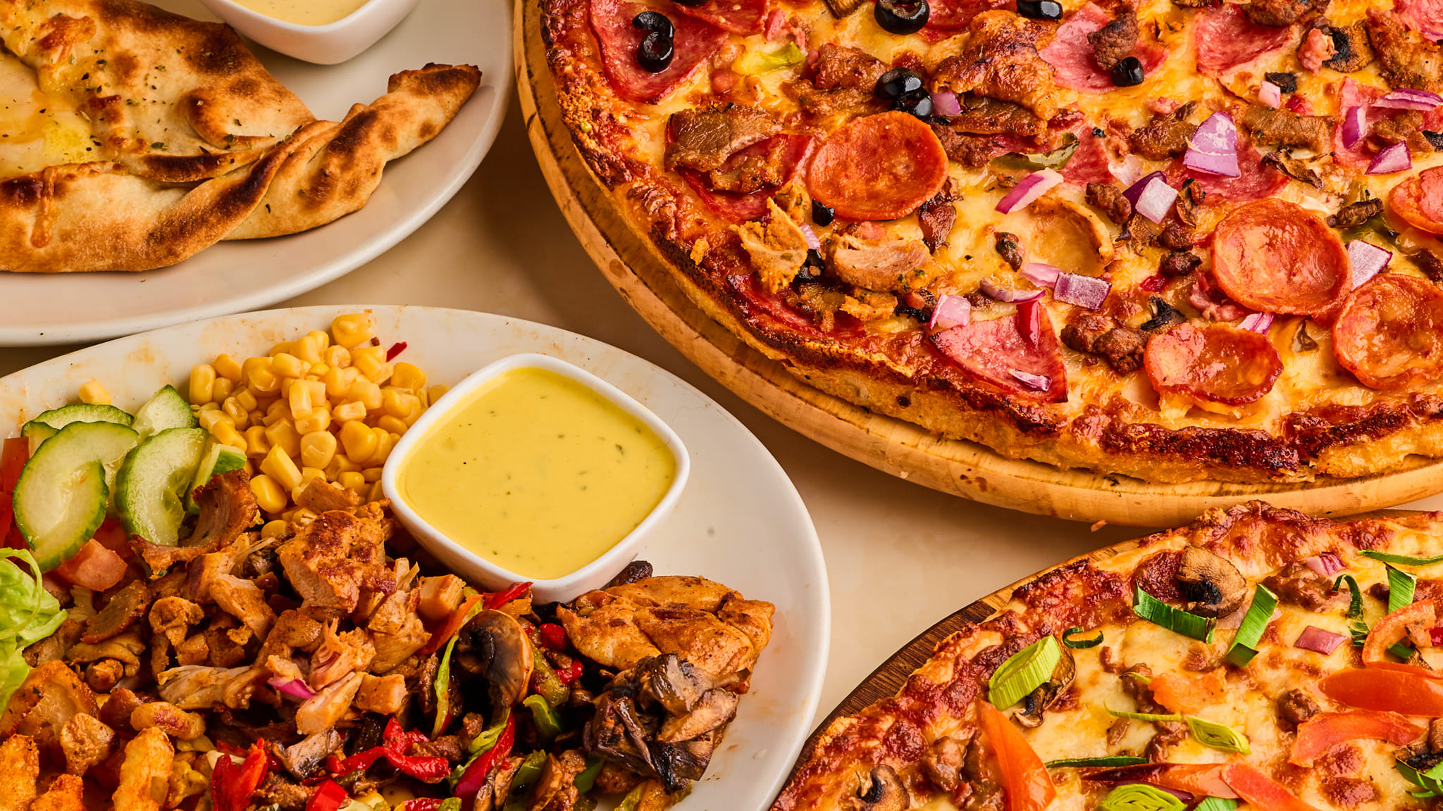 Pizza og grillretter fra Fredriks Pizzas eget menybanner